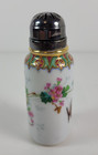 Antique Hand Painted Floral Porcelain Shaker Or Hat Pin Holder Very Good Cond