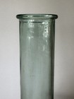 Vintage Heavy Hand Blown 22  Green Glass Tall Cylinder Vase  Hand Made In Spain 