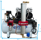 2hp Oil-free Dental Air Compressor W  Auto Desiccant Dryer     Quiet 220v  12 Gal