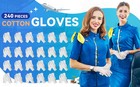 240 Pcs Cotton Gloves Cotton Bulk Pack Gloves Overnight Soft Uniform Coin