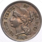 1888 3cn Pcgs Au58 Ogh Three Cent Nickel Toned About Circulated Free Shipping