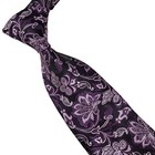 New Luxury Paisley Purple Pink Black Woven Skinny Silk Classic Men s Tie Necktie