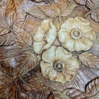 Vintage Wooden Decorative Bowl Floral Relief Design Needs Tlc   Oil Home Decor