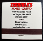 Terrible s Casino Las Vegas White Full Unstruck 30 Strike Matchbook