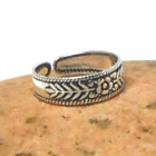 Casual Use For Women s Solid Metal Adjustable Leaf Flower Toe Ring 925 Silver