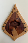 Mid Century Wooden Door Harp Chime  3 String  Inlaid Wood - Gary Upton Signed
