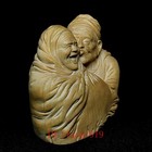 2 5 Inch Exquisite Boxwood Hand Carved Figurine Collection Sweet Old Couple