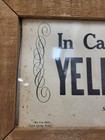 Vintage In Case Of Fire Yell Fire Card Stock Sign In Wood Frame - Same Day Fire