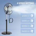 20  Outdoor Pedestal Misting Fan  4-speeds High-velocity Oscillating Misting Fan