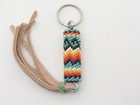 Native American Navajo Handmade Multicolor Beaded Key Chain W  Leather Fringe