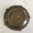 Vintage Heavy Brass Ashtray Cigar 8    Round Smoking 5 Slot Winemaking Italy