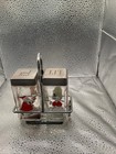 Vintage Christmas Glass Salt   Pepper Shakers Rudolph Santa Tree
