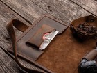 Leather Pipe Roll  Handmade Brown Pipe Case  Tobacco Pouch  Travel Pipe Holder