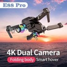 2025 New Drone With 4k Hd Dual Camera Wifi Fpv Foldable Quadcopter  4 Battery V8