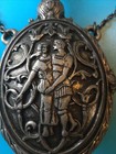 Early 1900   s German Replica Of 18th Century Gun Powder Flask W  Adam  Eve Mofit