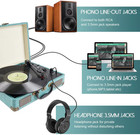 Record Player Vintage 3-speed Bluetooth Vinyl Turntable With Stereo Speaker  Bel