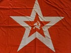 Vintage Ussr Soviet Red Star Naval army Flag 3x5 Ft Stamped Cotton Russia