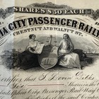 1875 Philadelphia City Passenger Railway Stock Certificates  5    244-248 Rare