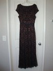 Candalite Lace Sequin Formal Evening Dress Size L Black Copper Maxi Prom Party