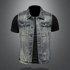 Men s Denim Jackets Vintage Fashion Streetwear Motorcycle Riding Jersey Vests Hi