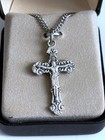 Ladies 18  Ornate Crucifix Pendant Chain Necklace Religious Cross Gift Boxed