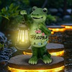 Solar Lantern Garden Alligator Statues Decor  Outdoor Crocodile Figurine 