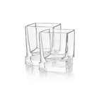 Joyjolt Carre Square Whiskey Glasses  10 Oz Set Of 2 Old Clear 10 Oz
