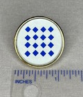 Antique Paper Geometric Design Under Glass In Brass white Metal-button 1  2 16   