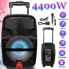 8  4400 Watt Portable Fm Bluetooth Speaker Bass Sound System W mic Remote Party 