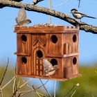 Mixumon Wooden Bird Houses For Outside     9 Rooms Large Bird House  Carbonized