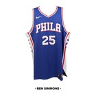 Ben Simmons Autographed Philadelphia 76ers Nike Authentic Blue Jersey  raw 