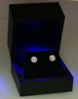 14k Gold Gra Certified D-vvs1 Round Moissanite Martini Screw Back Stud Earrings