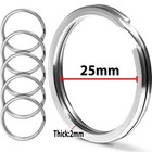 10 Pcs 25mm Stainless Steel Split Key Chain Rings 1  Inch