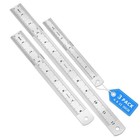 3pcs Stainless Steel Ruler Set 6 8 12 Inch Metal Ruler With Inch And Metric New
