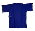 Dashiki African Nigerian  Adult Blue Embroidered Gold Shirt Rayon Top Handmade L