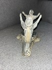 Vintage Cast Iron Angels On Knees Praising With Center Open   pat Root 124797 