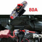 New 80 Amp Car Stereo Audio 12v Circuit Breaker Fuse Inline Fits 4 8 Gauge Wire
