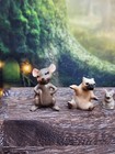 5 Vintage Miniature Hagen Renaker Figurines Animal Poodle Mouse Polar Bear Skunk
