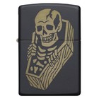 Zippo Skeleton Coffin Design Black Matte Windproof Pocket Lighter  218-084671