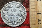 1887 Republic Of Nicaragua 80  Silver 10-cent Coin  0 0643oz Asw  Km 6