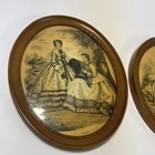 Pair Vintage Leroy Imp Paris Oval Framed Victorian Era Women Truart 9 x11 