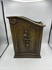 Vintage Mid Century Avocado Green Faux Wood Plastic Waste Basket