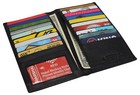 Black Genuine Leather Long Bifold Id Credit Card Money Holder Wallet Organizer 