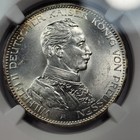 1914 Germany Silver 3 Marks Ngc Ms63 Kaiser Wilhelm Prussia High Grade  v909