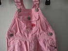 Vintage Oshkosh Bgosh Girls Size 18 Months Pink Striped Cotton Overalls Vestbak 