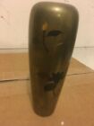 Antique Japanese Bronze Vase Inlaid With Mixed Metal Signed