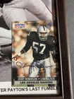 Jerry Robinson Oakland Raiders Signed Card   Photo Of Walter Payton Last Fumble