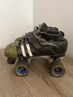 Vtg Riedell 265 Vandal Black White Stripe Roller Derby Speed Skates Powerdyne
