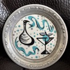 Vintage Farberware Mcm Atomic Ceramic   Aluminum Coasters Set Of 4