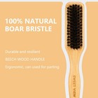 Sweet View Boar Bristle Slick Back Hair Brush For Smooth Flyaways  Wood Color
